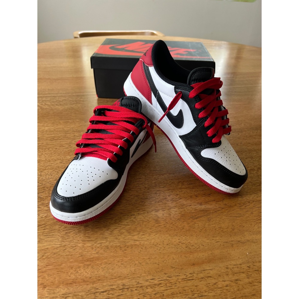 Nike Air Jordan 1 Retro Low OG GS Black Toe White Red CZ0858-106 Size 6.5Y